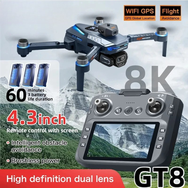 Drone Photogrammetry - Orijinal GT8 Drone 8K Profesyonel Çift